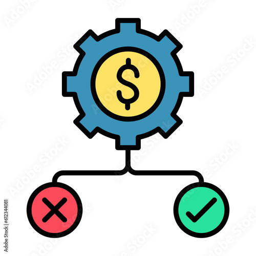 Business Decision Line Color Icon
