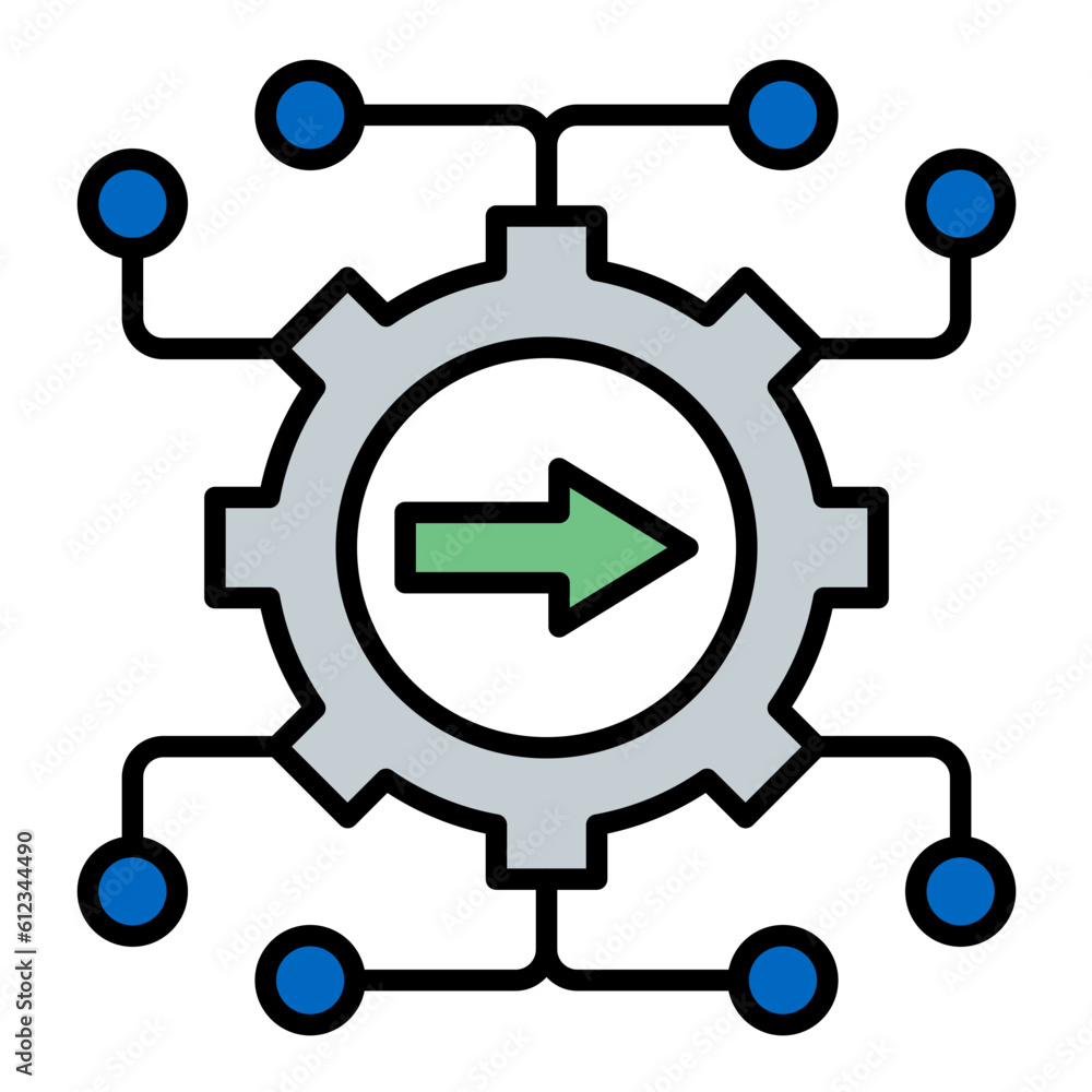 Integration Line Color Icon Integration Line Color Icon