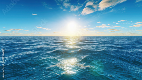 Bright beams of sunlight refracting through the surface of the atlantic ocean. Generative Ai