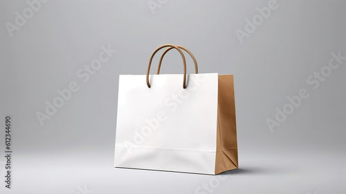 Mock-up of white shopping bag. Generative Ai