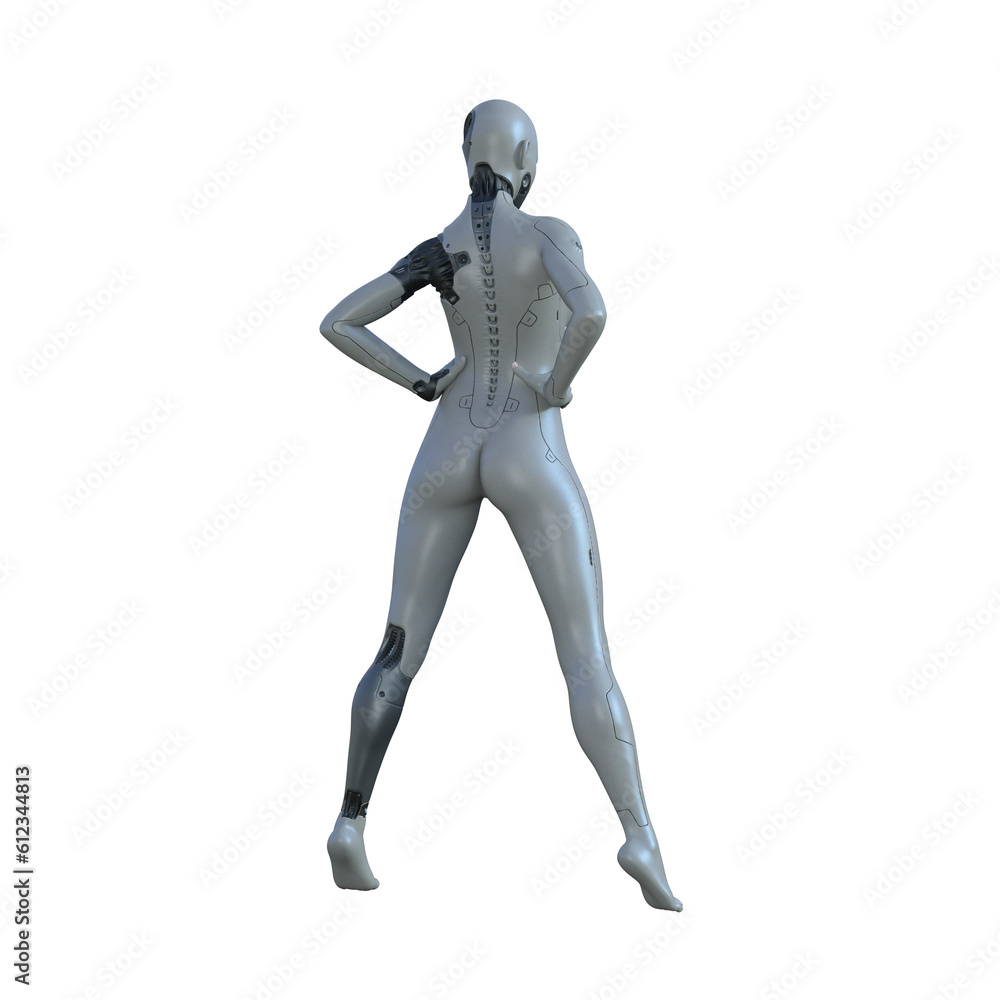 The ultimate gynoid robot women for futuristic science fiction scenes. 3d rendering illustration. The ultimate gynoid robot women for futuristic science fiction scenes. 3d rendering illustration.