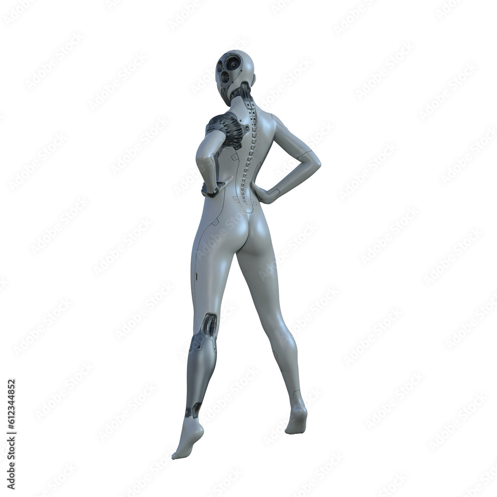 The ultimate gynoid robot women for futuristic science fiction scenes. 3d rendering illustration. The ultimate gynoid robot women for futuristic science fiction scenes. 3d rendering illustration.