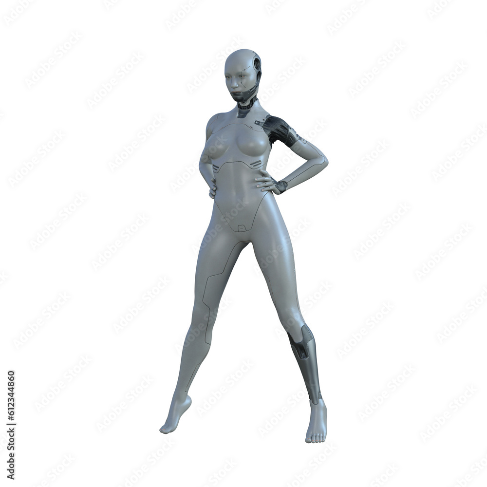 The ultimate gynoid robot women for futuristic science fiction scenes. 3d rendering illustration. The ultimate gynoid robot women for futuristic science fiction scenes. 3d rendering illustration.