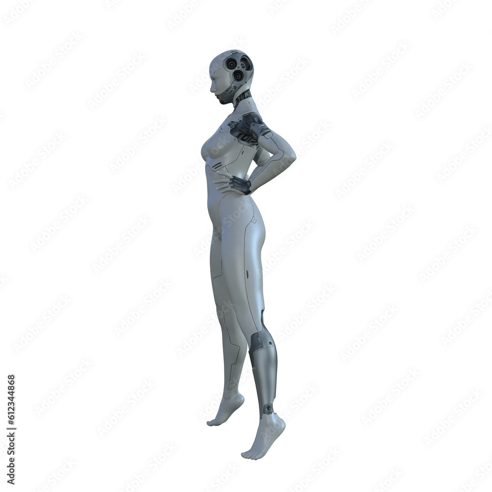 The ultimate gynoid robot women for futuristic science fiction scenes. 3d rendering illustration. The ultimate gynoid robot women for futuristic science fiction scenes. 3d rendering illustration.