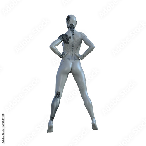 The ultimate gynoid robot women for futuristic science fiction scenes. 3d rendering illustration. © W.S. Coda