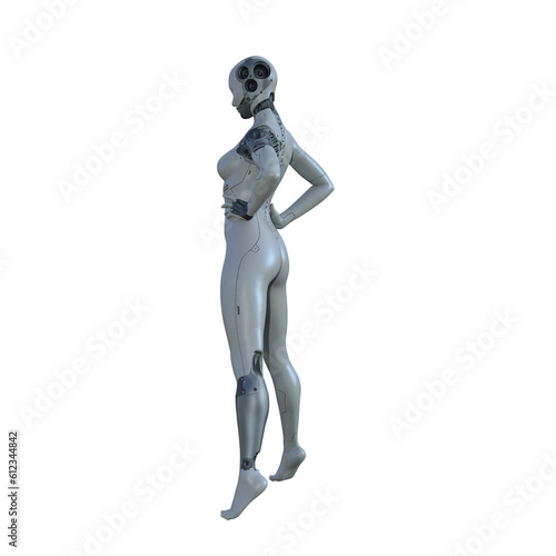 The ultimate gynoid robot women for futuristic science fiction scenes. 3d rendering illustration.