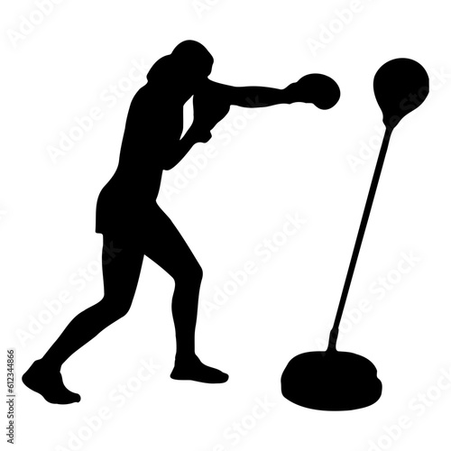 silhouette of a person practicing boxing