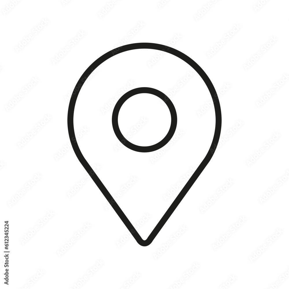 Pin icon. Location sign and symbol. Pin icon. Location sign and symbol.