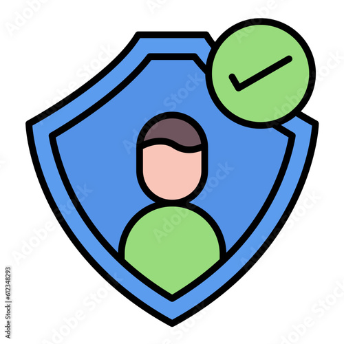 Authentication Line Color Icon