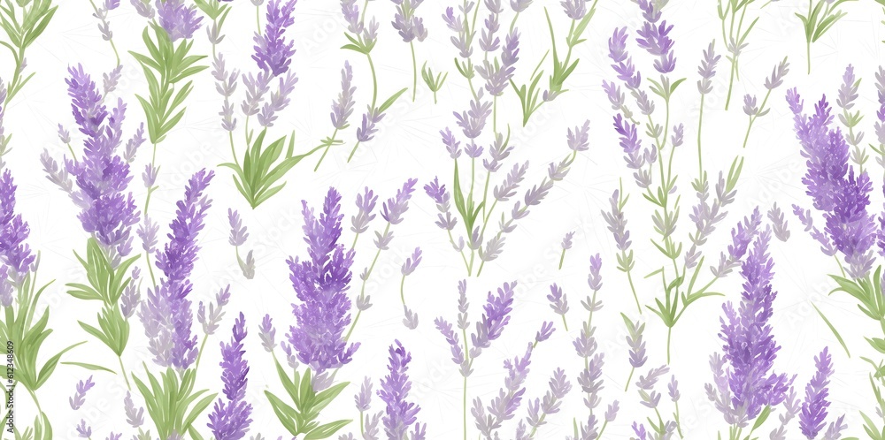 Sprigs of lavender on a white background.