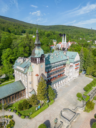 Health resort in the Izerskie Mountains Swieradow Zdroj, Poland photo