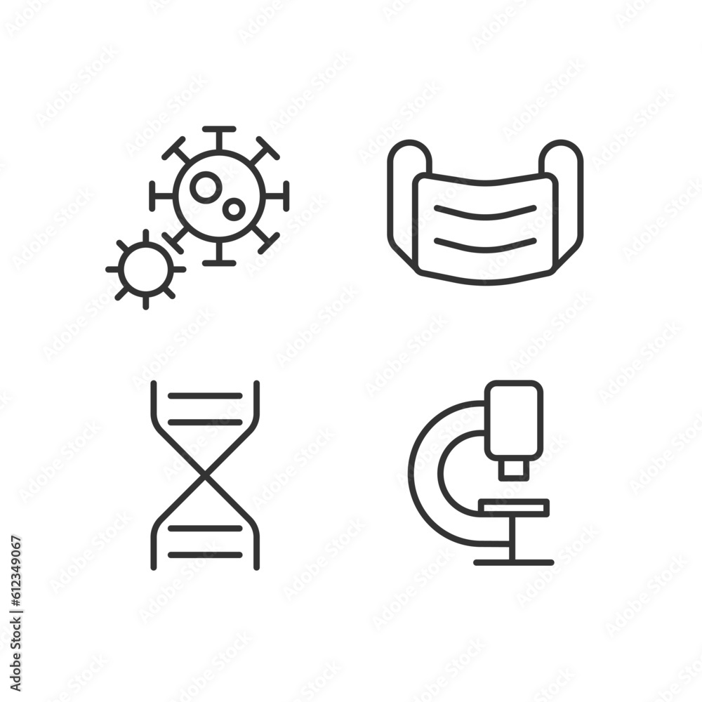 Vetor de Virus prevention and treatment pixel perfect linear icons set ...