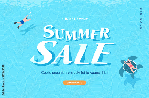 summer shopping typography. Web Banner. illustration
