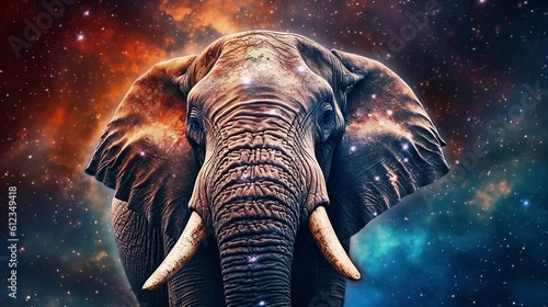 A realistic photo with a elephant close up. Generative ai.