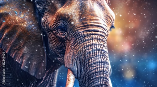 A realistic photo with a elephant close up. Generative ai. © joseduardo