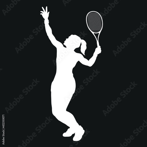 tennis girl player silhouette vector illustration © Effective Arts