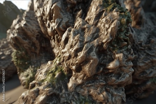 A close-up of a natural formation, such as a waterfall or rock formation, with unique and breathtaking features, Generative AI