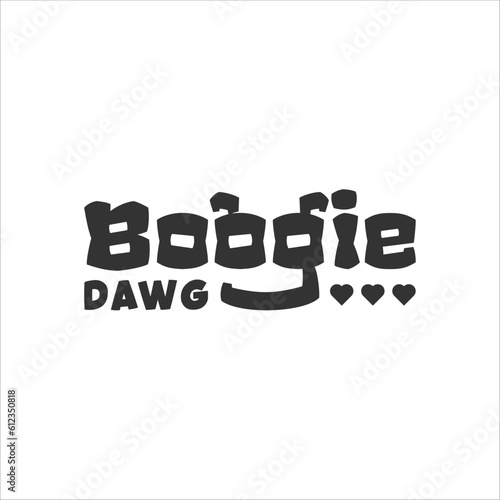 boogie dawg logo wordmark logotype dog vector design