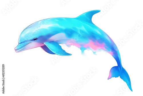 Dolphin Isolated on Transparent Background. Generative AI
