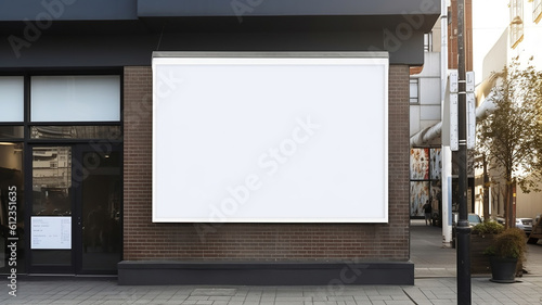 Billboard mockup outdoors, Outdoor advertising poster on the street for advertisement street city. Generative Ai