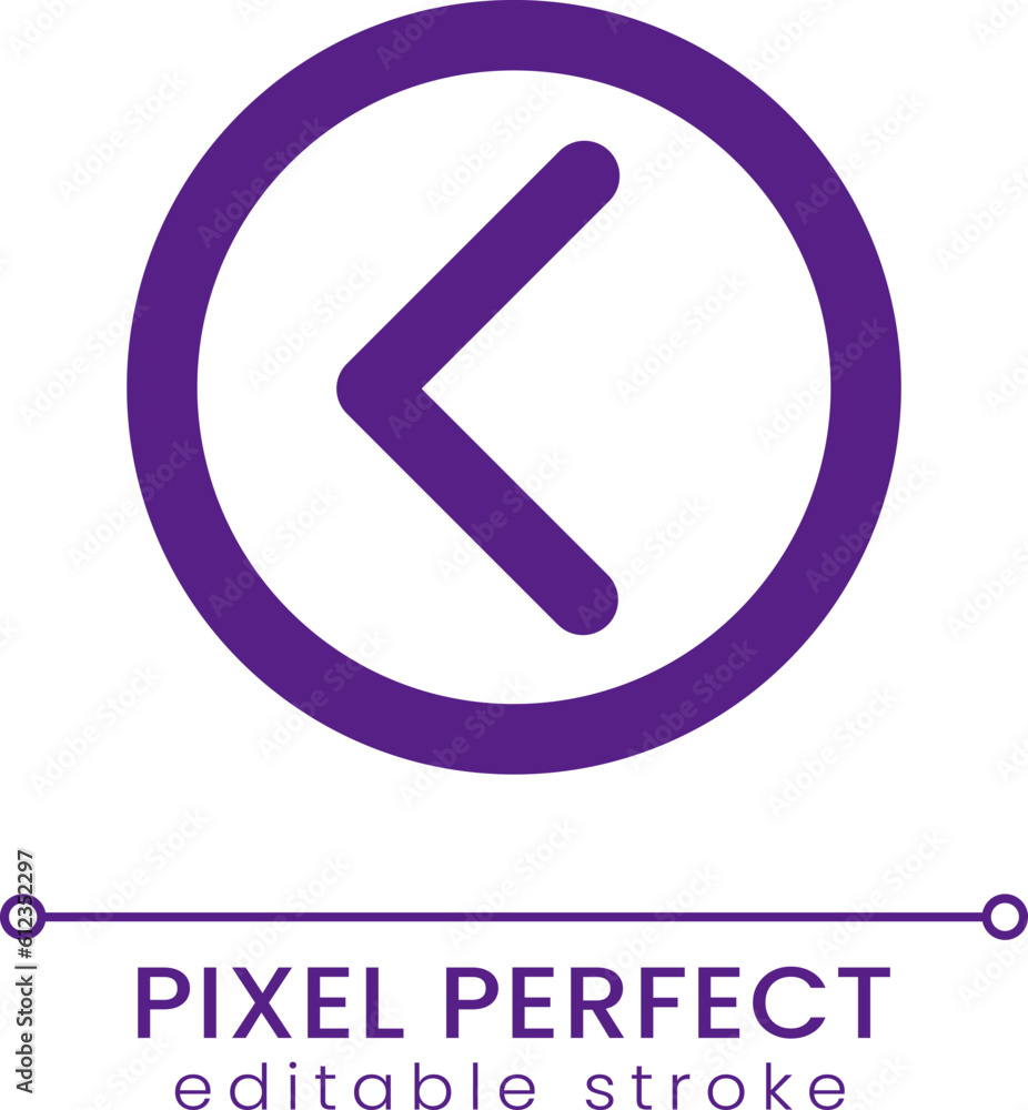 Left direction arrow pixel perfect RGB color ui icon. Mobile app element. Simple filled line element. GUI, UX design for mobile app. Vector isolated pictogram. Editable stroke. Poppins font used Left direction arrow pixel perfect RGB color ui icon. Mobile app element. Simple filled line element. GUI, UX design for mobile app. Vector isolated pictogram. Editable stroke. Poppins font used