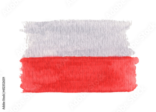 Watercolor flag of the Poland.
