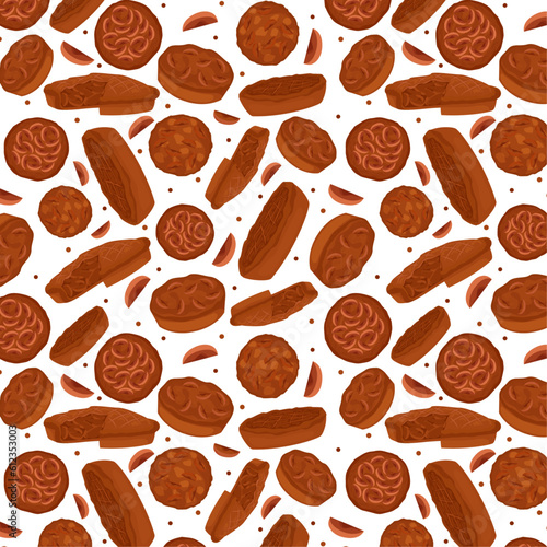 Seamless pie pattern, pie pieces, food, baking, apple pies, vector   