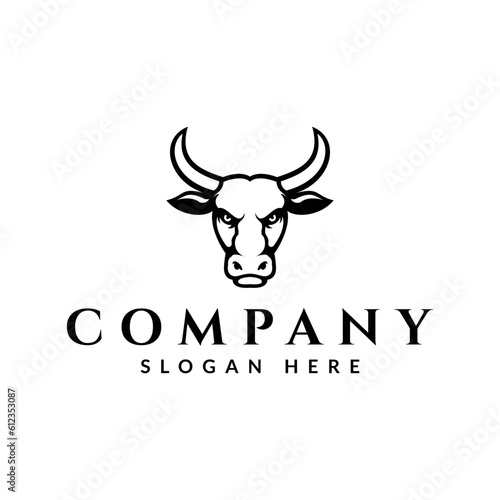 bull head logo icon vector illustration