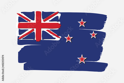New Zealand Flag with colored hand drawn lines in Vector Format