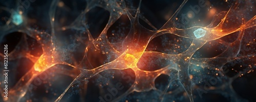 Network brain cells connections abstract background closeup wallpaper Generative AI