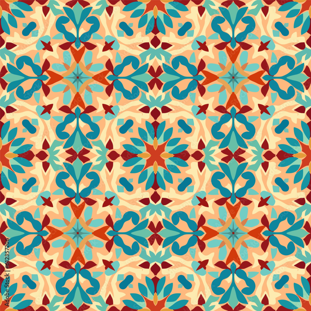 Unique and colorful Arabic seamless pattern
