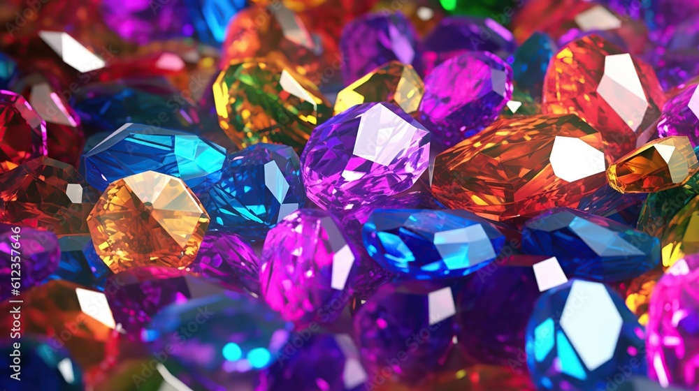 Shining colorful gems crystals background Shining colorful gems crystals background