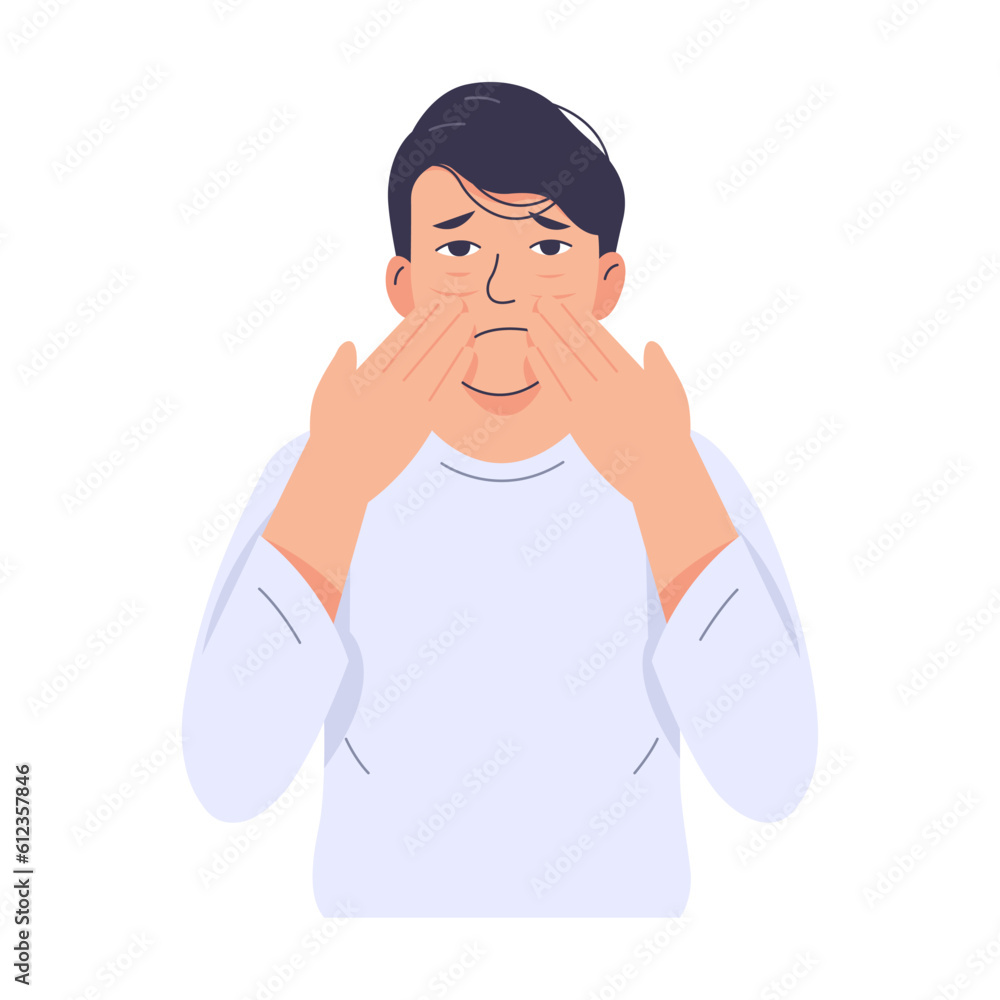 Man tired and sleepy, employee exhausted with work. Hand drawn vector character illustration. Isolated on white background. Man tired and sleepy, employee exhausted with work. Hand drawn vector character illustration. Isolated on white background.