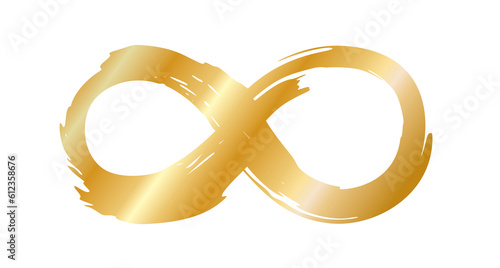 Konstfotografi Folden infinity symbol, hand painted with calligraphic ink brush