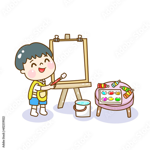 Illustration Art classroom for kids.