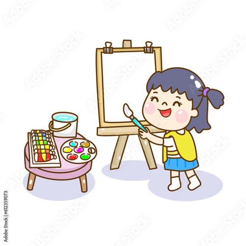Illustration Art classroom for kids.