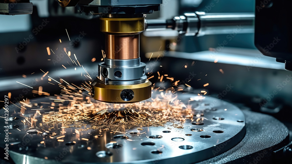 Finishing metal working on high precision grinding machine in workshop. Generative Ai Finishing metal working on high precision grinding machine in workshop. Generative Ai