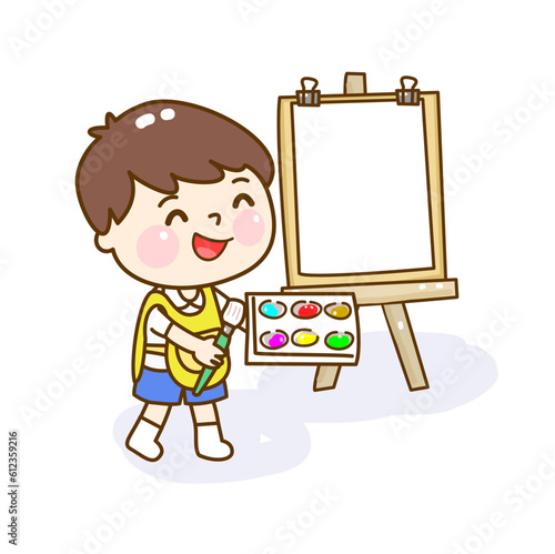 Illustration Art classroom for kids.