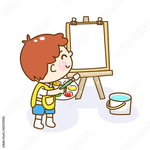 Illustration Art classroom for kids.