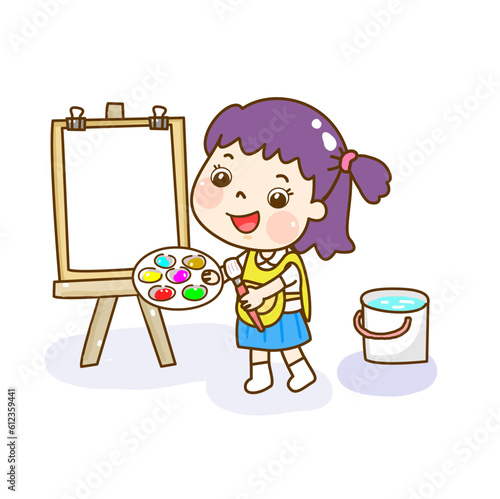 Illustration Art classroom for kids.