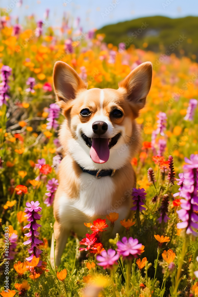 Nature's Delight: Captivating Chihuahua Amidst a Sea of Blossoms Nature's Delight: Captivating Chihuahua Amidst a Sea of Blossoms