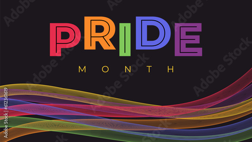 Banner for LGBTQ PRIDE month for festival parades, activities, and social gatherings