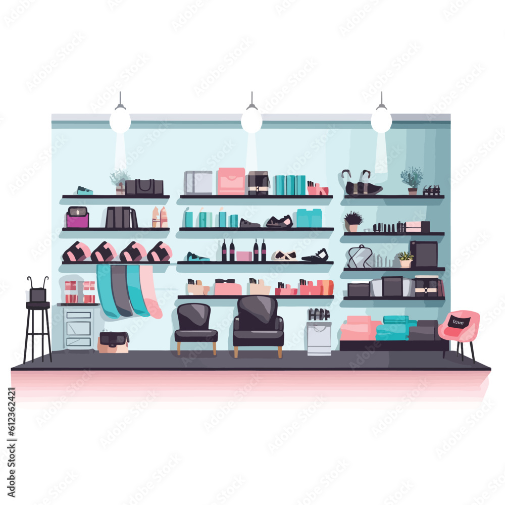 Shop building interior vector isolated