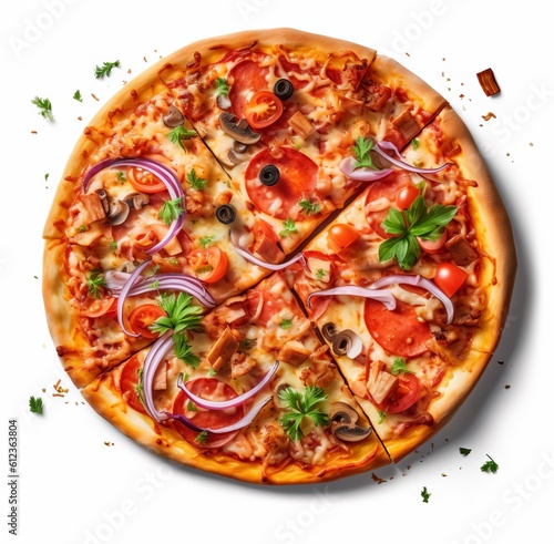 pizza on white, photo