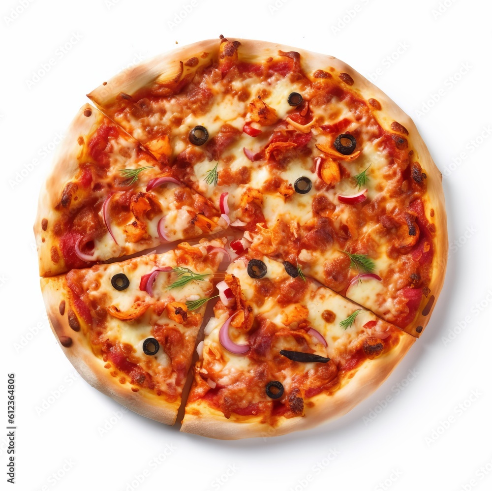 pizza on white, photo