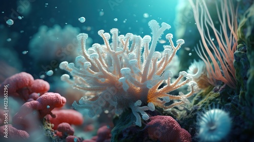 view of coral in the sea Generative AI