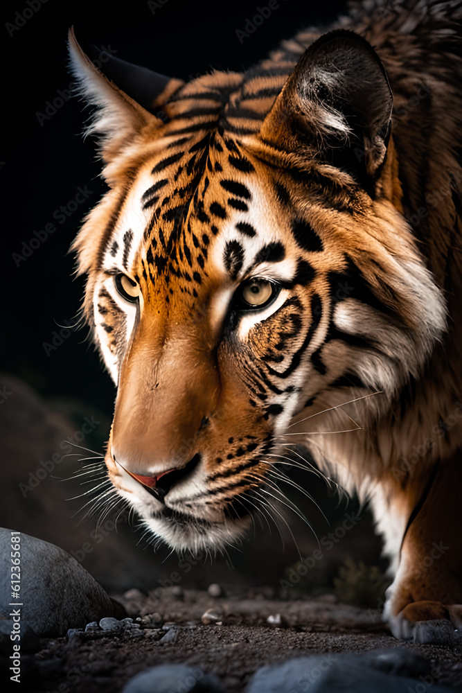 Fototapeta premium African Tiger wildlife , animal Big Cat feline . Generative ai