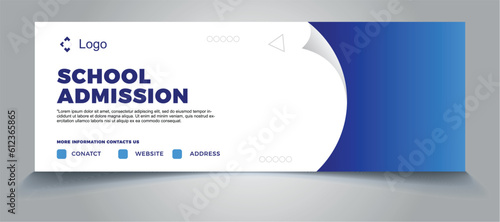 School Admission social media post Banner Design blue color theme School Admission Banner template design | modern and minimal design for text free and image