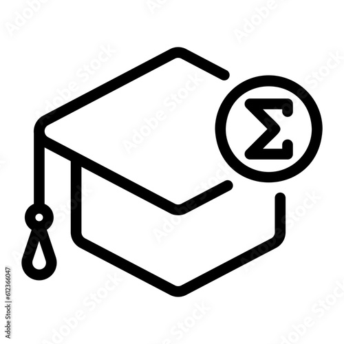 mortarboard line icon