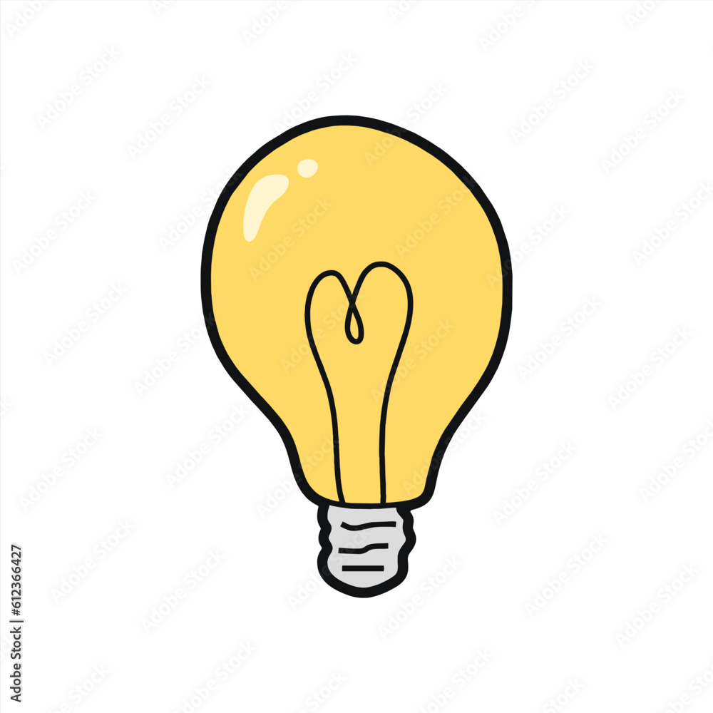 yellow lightbulb vector icon on white background yellow lightbulb vector icon on white background